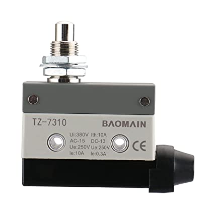 Baomain Endschalter Panelmontage Druckkolben Momentantyp SPDT 1NC+1NO AC DC 380V 10A Mikroschalter TZ-7310