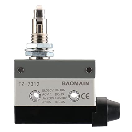 Baomain Endschalter für Plattenmontage, Kreuzrollenstößel, Momentantyp SPDT 1NC+1NO AC DC 380V 10A Mikroschalter TZ-7312