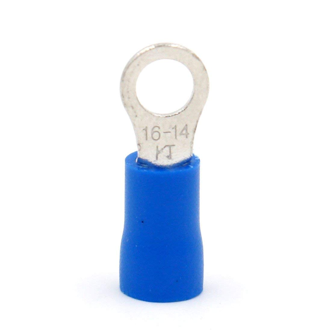 Baomain Ring Terminals Connector RV2-4 AWG 16-14 Blue Cap Insulated 1000 pcs