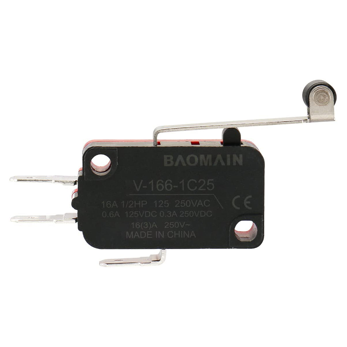 Baomain Mikroschalter V-166-1C25 Rollenhebelarm SPDT NO/NC Momentan