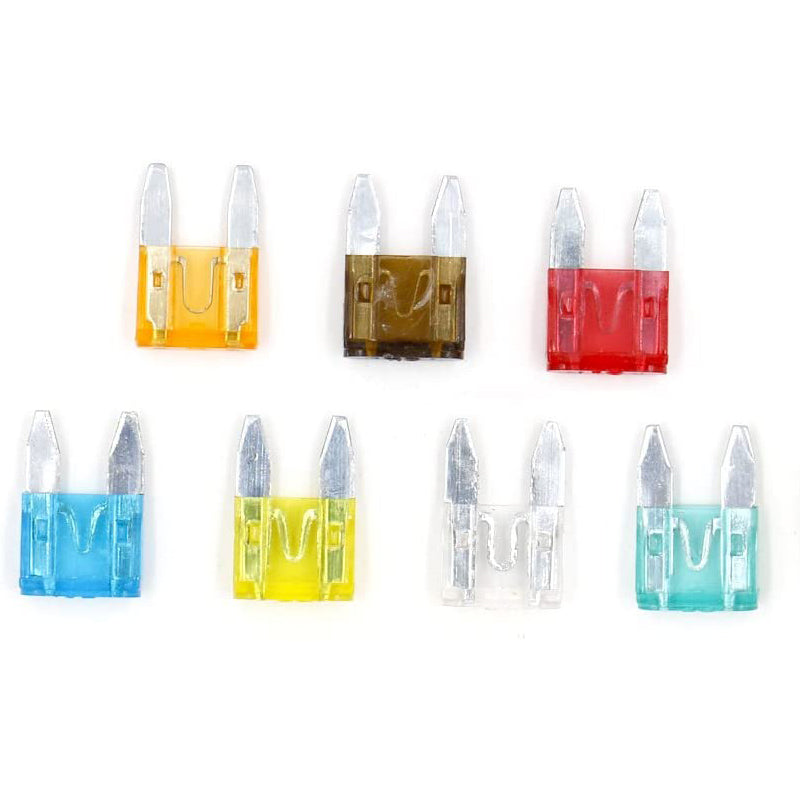 Baomain 140pcs 5A/7.5A/10A/15A/20A/25A/30A mini Blade Fuses Assorted set for Car Boat Truck SUV Automotive Replacement Fuses