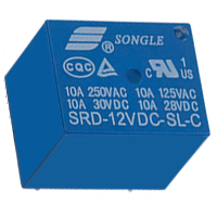 Baomain Mini PCB Power Relay SRD-12VDC-SL-C 24VDC SPST 10A 250VAC/28VDC 5 Pin 10 Pack