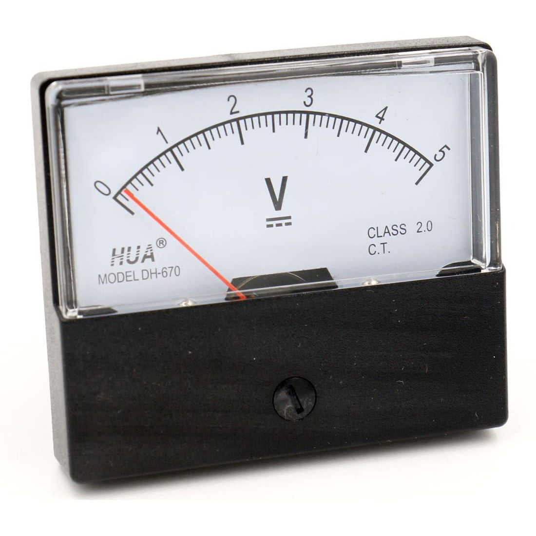 Baomain Voltmeter DH-670 DC 0-5V/10V/50V/150V/200V/500V Rectangular Class 2.5 Analog Panel Volt Voltage Meter