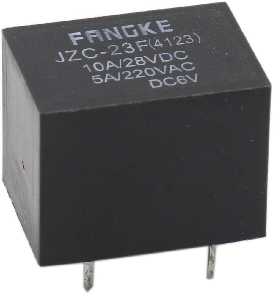 Baomain Mini PCB Power Relay JZC-23F(4123) DC 6V/24V SPST 10A/28VDC 5A/220VAC 5 Pin