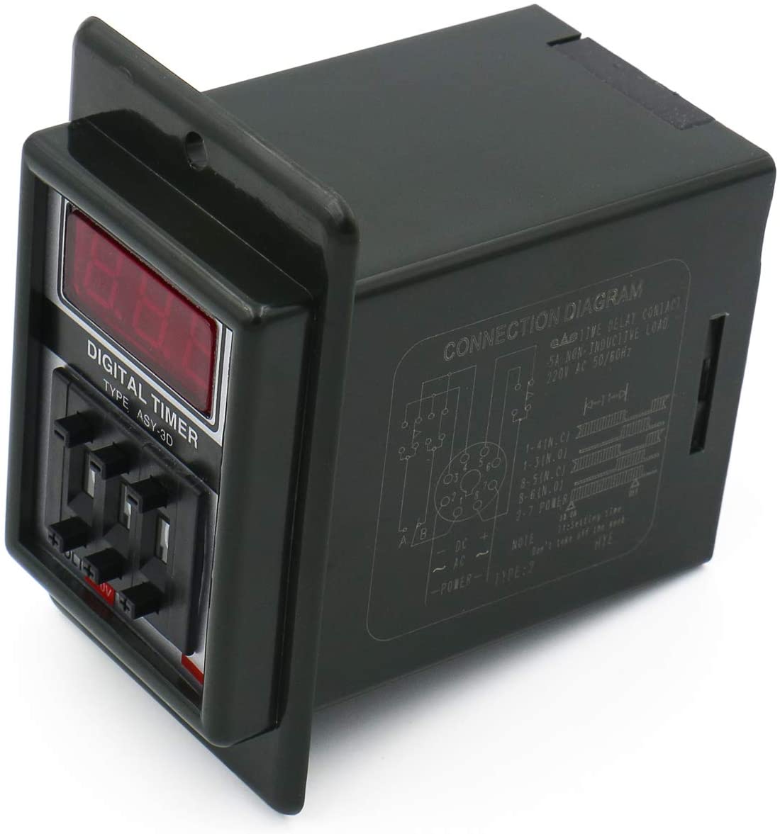 Baomain Digitales Timer-Zeitrelais ASY-3D DC 12 V/24 V/36 V AC 24 V/36 V/110 V/220 V 380 V 0,01–9,99 Sekunden 8 Pins