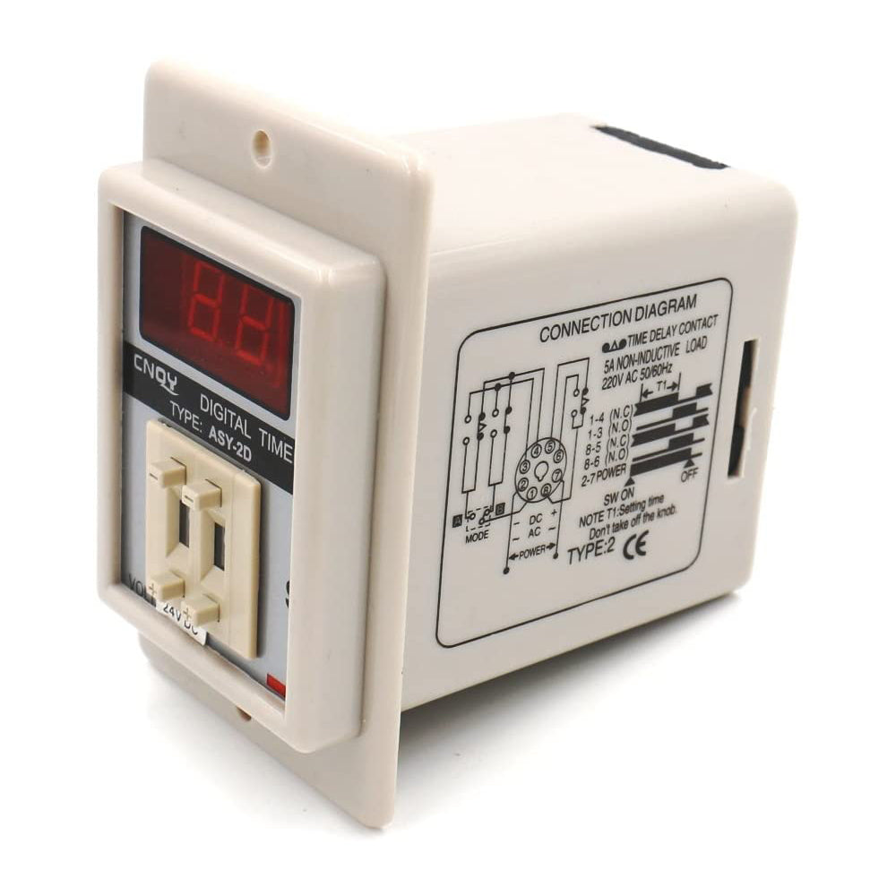 Baomain Digitales Timer-Zeitrelais ASY-2D DC 12 V/24 V/36 V AC 12 V/24 V/36 V/110 V/220 V 380 V 0,1–9,9 Sekunden 8 Pins