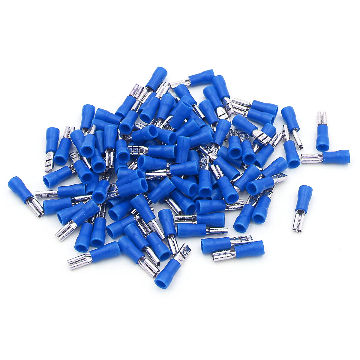 Baomain Blue Female Insulated Spade Wire Connector Electrical Crimp Terminal 16-14 AWG 4.75 x 0.5mm 1000pcs