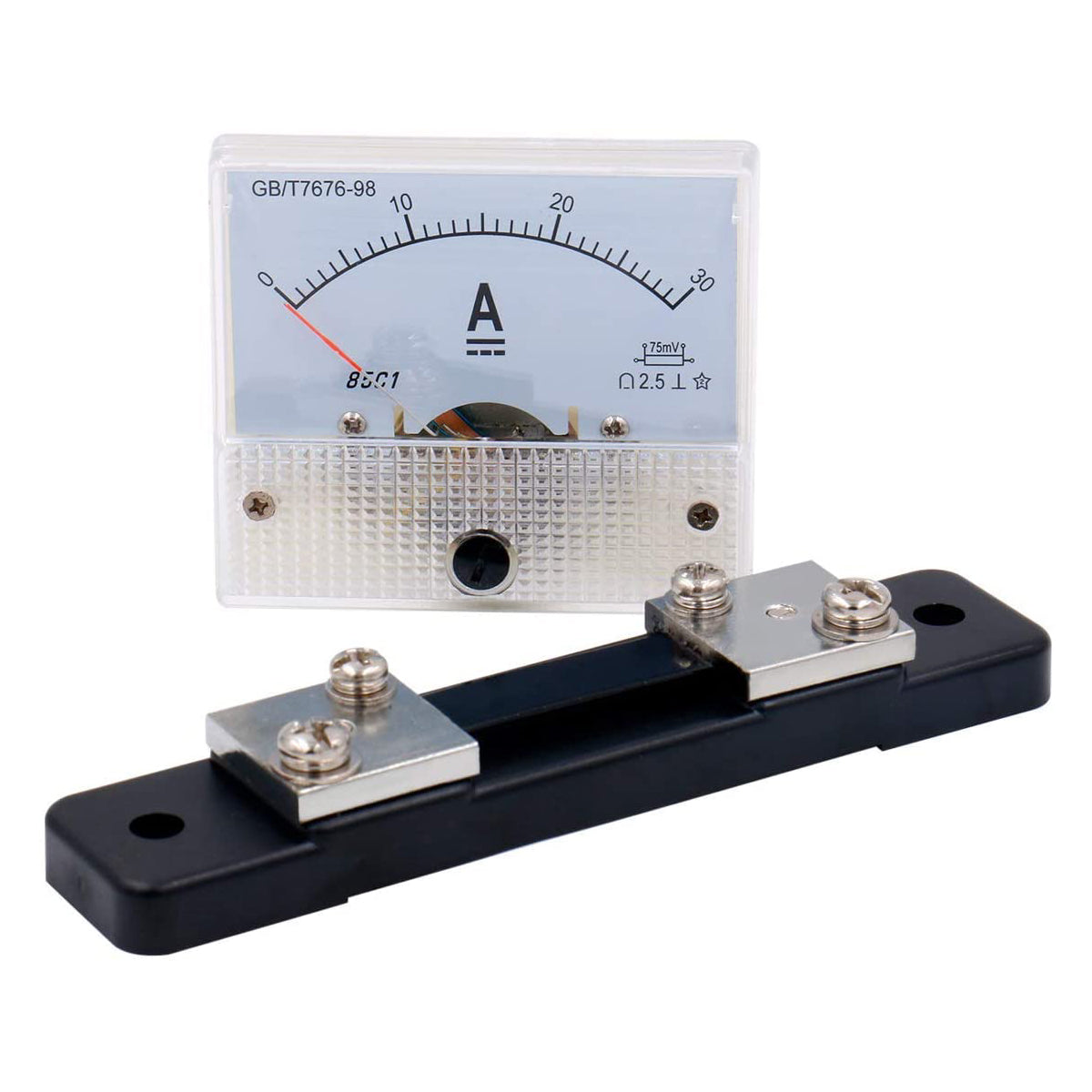 Baomain Analoges Amperemeter 85C1 DC 30A/50A/100A/300A Panelmeter Messgerät Strom Analog mit 75mV Shunt
