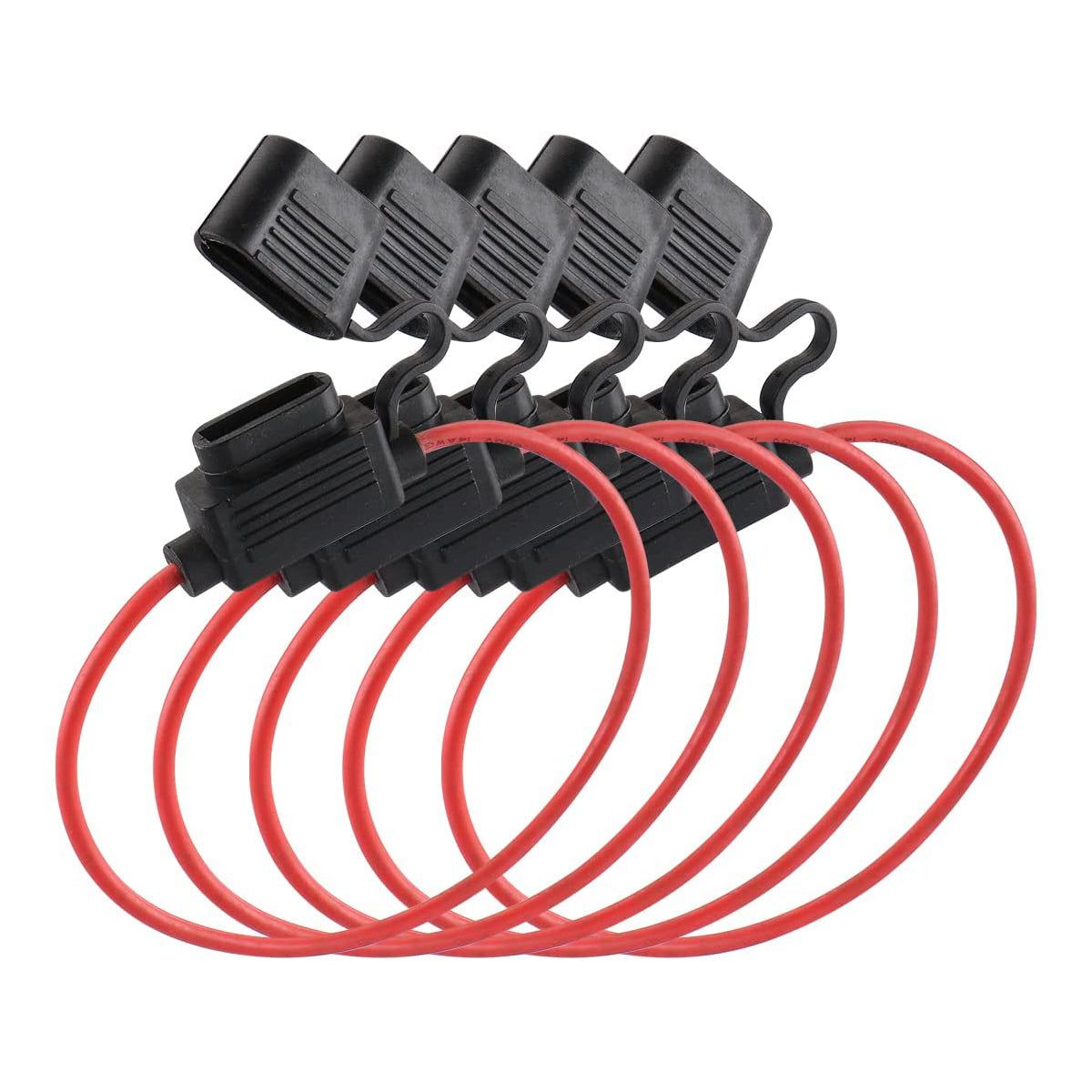 Baomain Car Circuit Fuse Tap 14AWG Inline Fuse Holder Waterproof with ATC/ATO 40 Amp Blade Fuses for Automotive Car Truck Boat Motorbikes Pack of 5