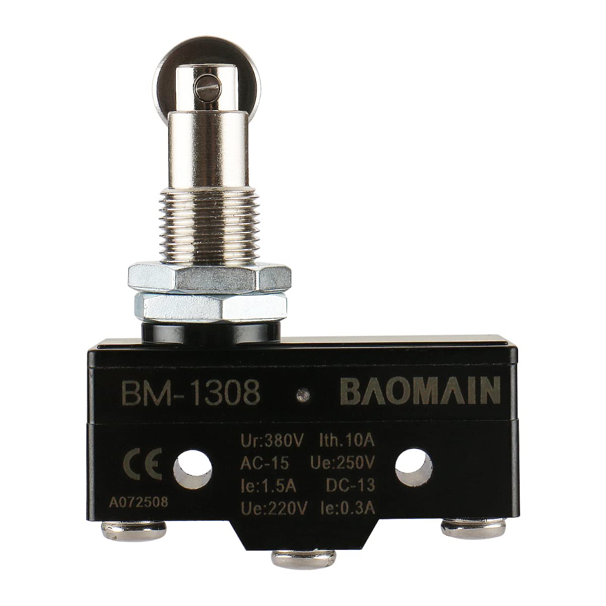 Baomain Mikroschalter TM-1308 Paralleler Rollenstößel Momentan AC 380 V 15 A Schraubklemmen