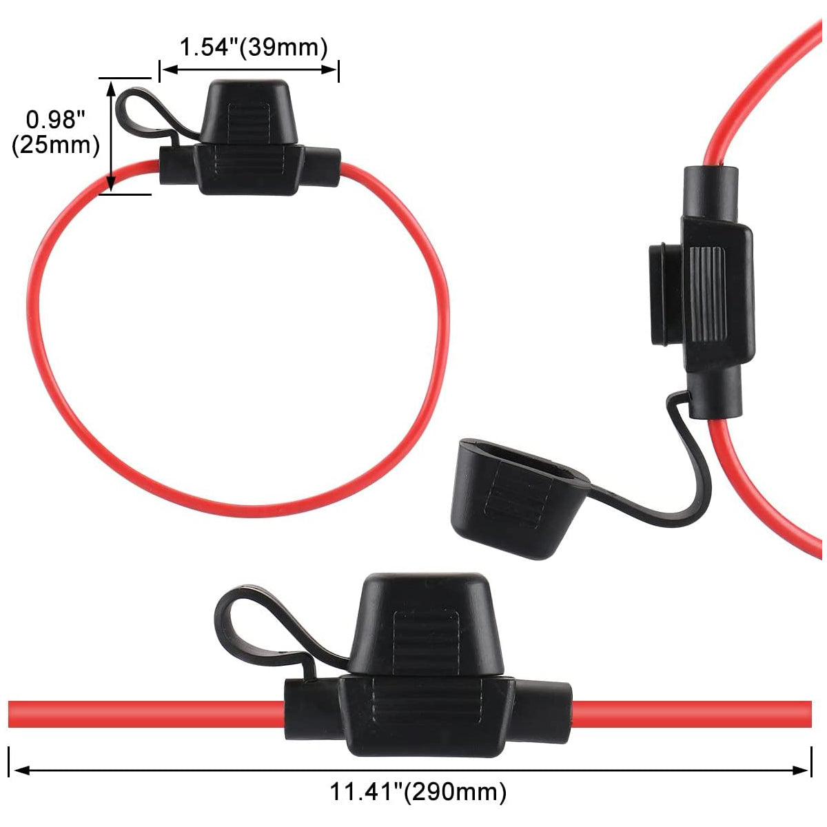 Baomain Car Circuit Fuse Tap ATM Inline Fuse Holder Waterproof Pack of 5