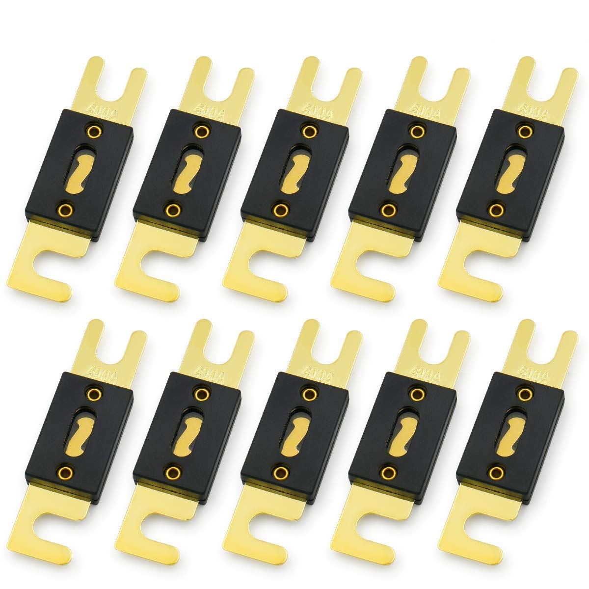 Bolt ANL Fuse  for Car Vehicles Audio System Sheet Gold Tone RoHS Pack of 10 - BAOMAIN