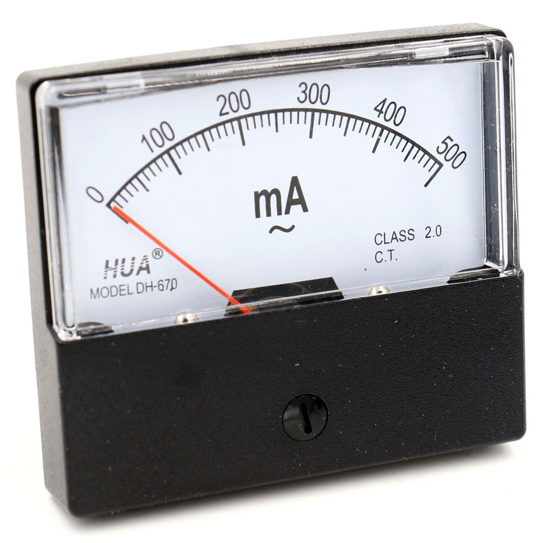 Baomain Amperemeter DH-670 AC 0-500 mA Rechteckiges Ampere-Nadel-Panel-Messgerät, Amperemeter