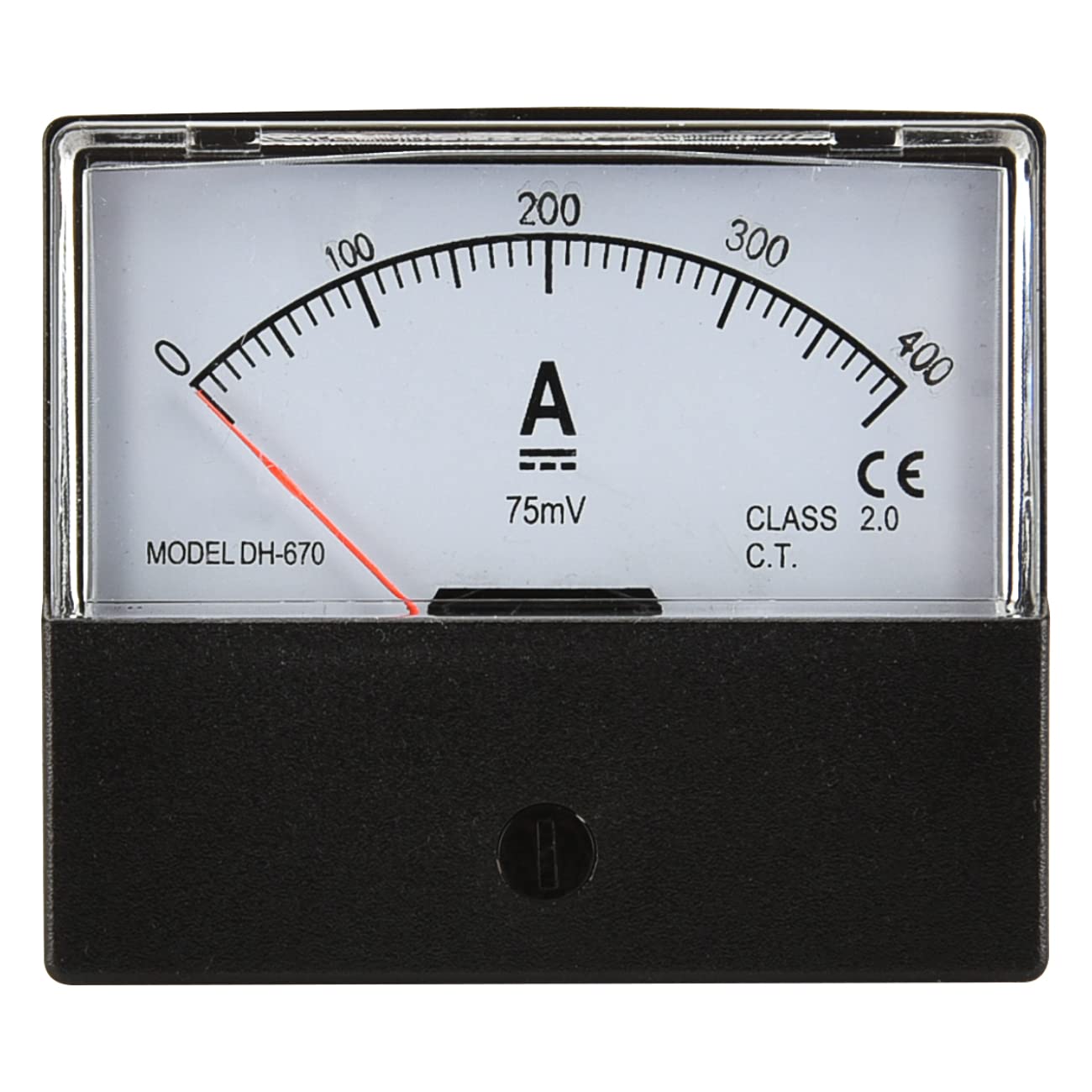 Baomain Rechteckiges analoges Panel-Stromamperemeter DH-670 DC 400A 70 mm x 60 mm Klasse 2.0 mit 75 mV Shunt