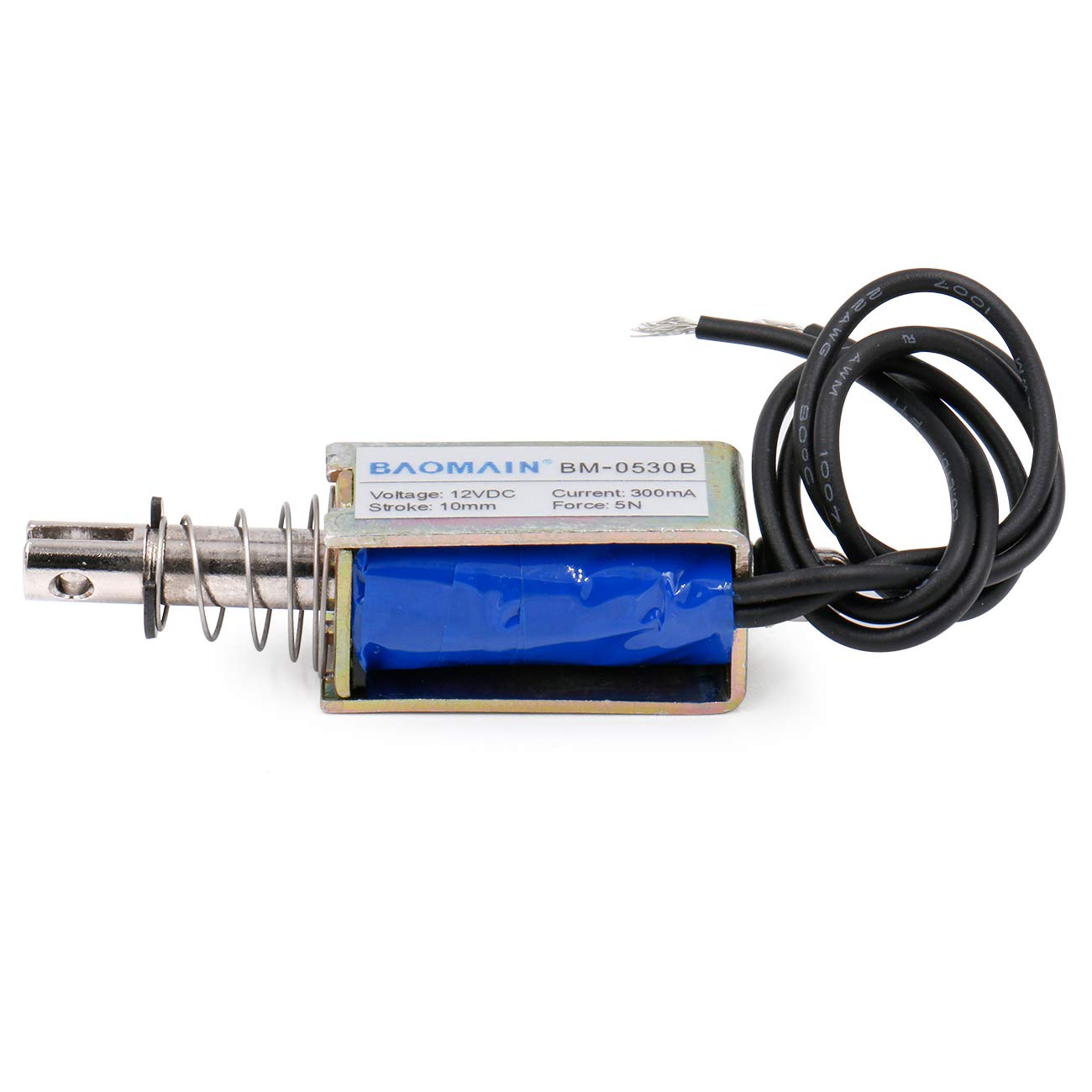 Baomain BM-0530B Frame Solenoid Electromagnet, DC 12 V 950 mA, 10 mm 5 N Push-Pull - BAOMAIN