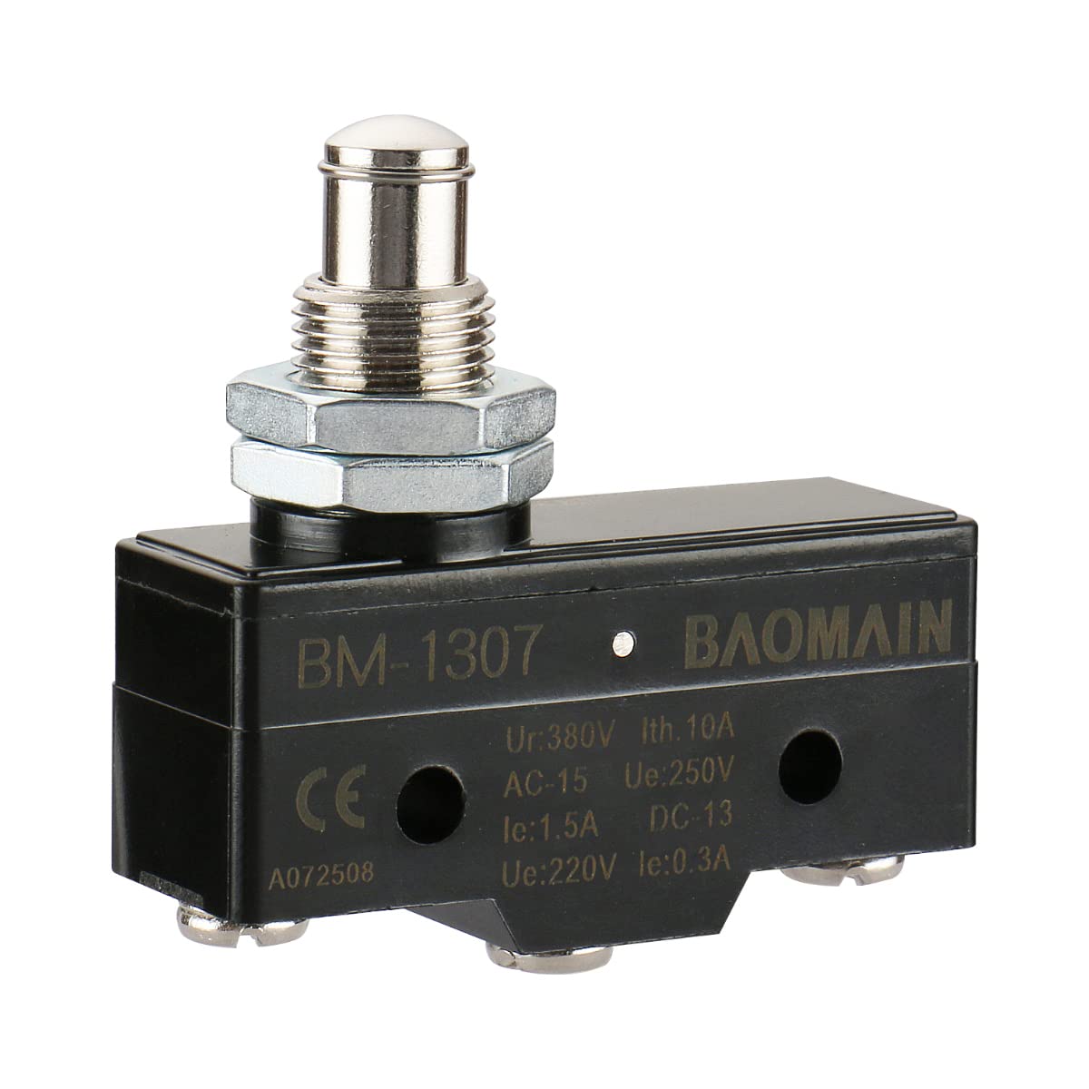 Baomain Plattenmontagekolben Normalerweise 250 VAC 15 A Mikroschalter CM-1307 CE TÜV 2er-Pack
