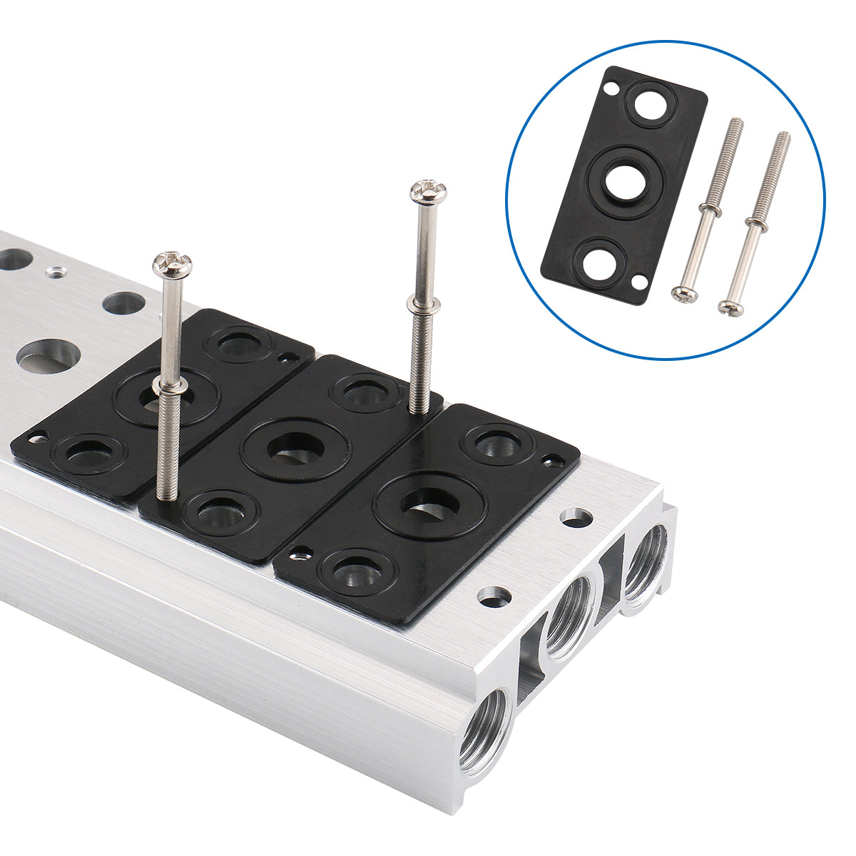 Baomain Mainfold-Basisbuchse, 1/4 Zoll PT-Gewinde für 4V210 (4V200M) pneumatisches Magnetventil