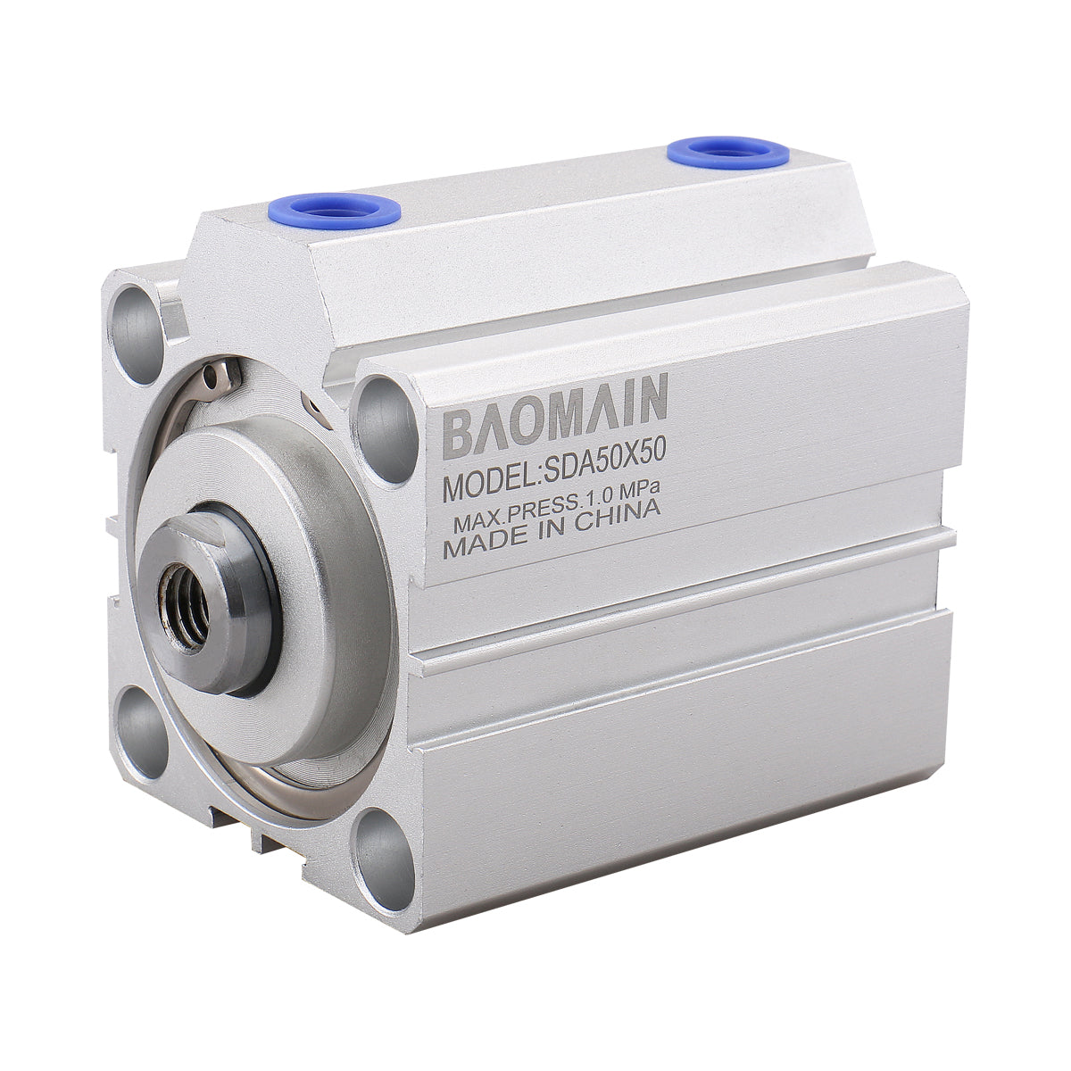 Baomain Compact Thin Pneumatic Air Cylinder SDA-50 Series 50mm Bore Double Action PT1/4 Port with 2 Fitting - BAOMAIN