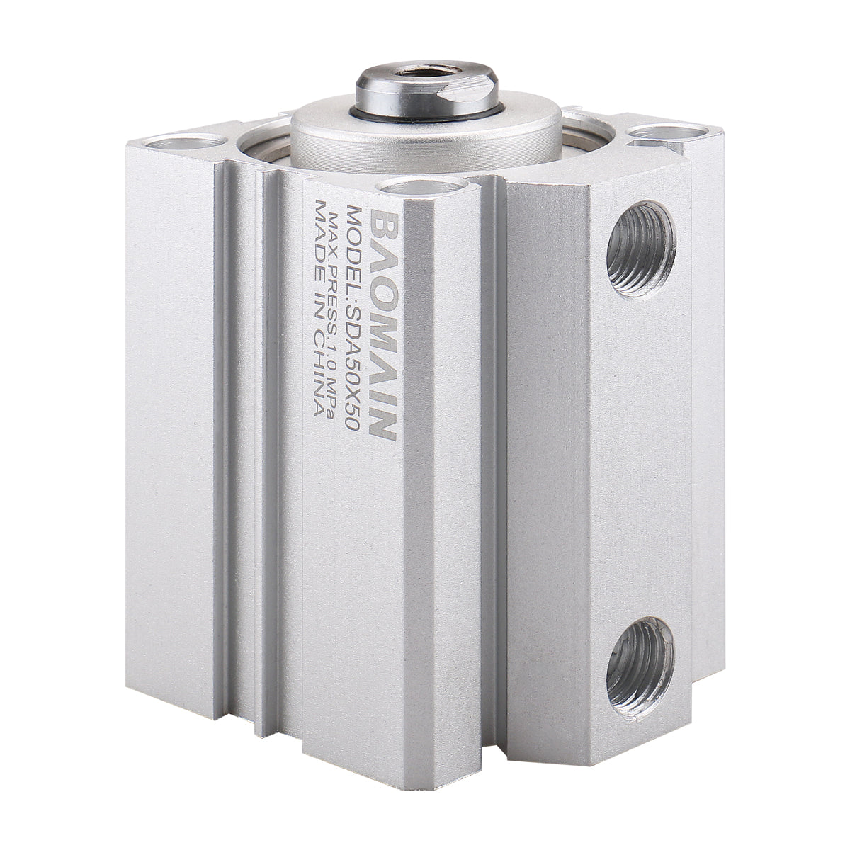 Baomain Compact Thin Pneumatic Air Cylinder SDA-50 Series 50mm Bore Double Action PT1/4 Port with 2 Fitting - BAOMAIN