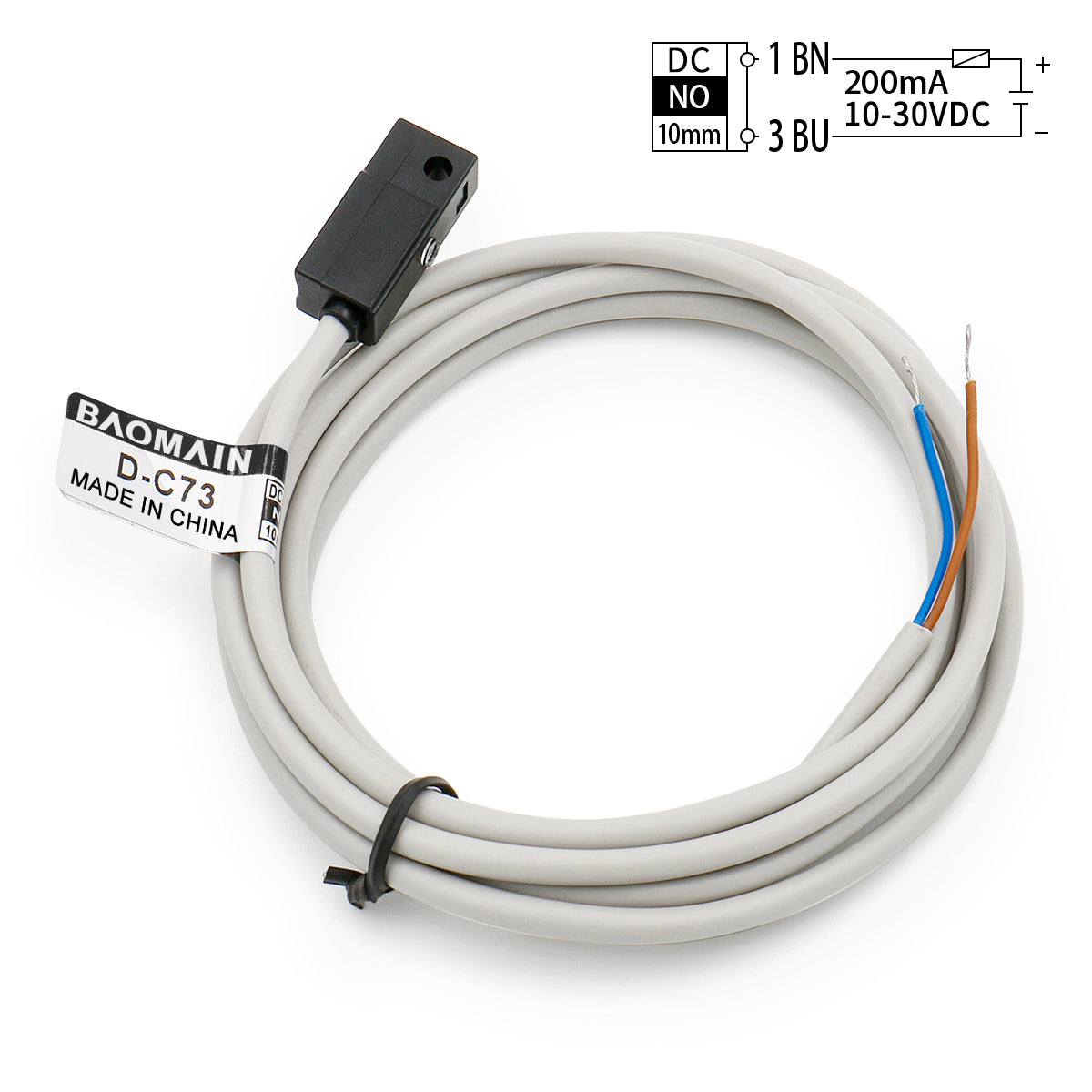 Baomain Luft-Pneumatikzylinder, Magnet-Reedschalter, Sensorschalter D-C73 mit LED-Anzeige