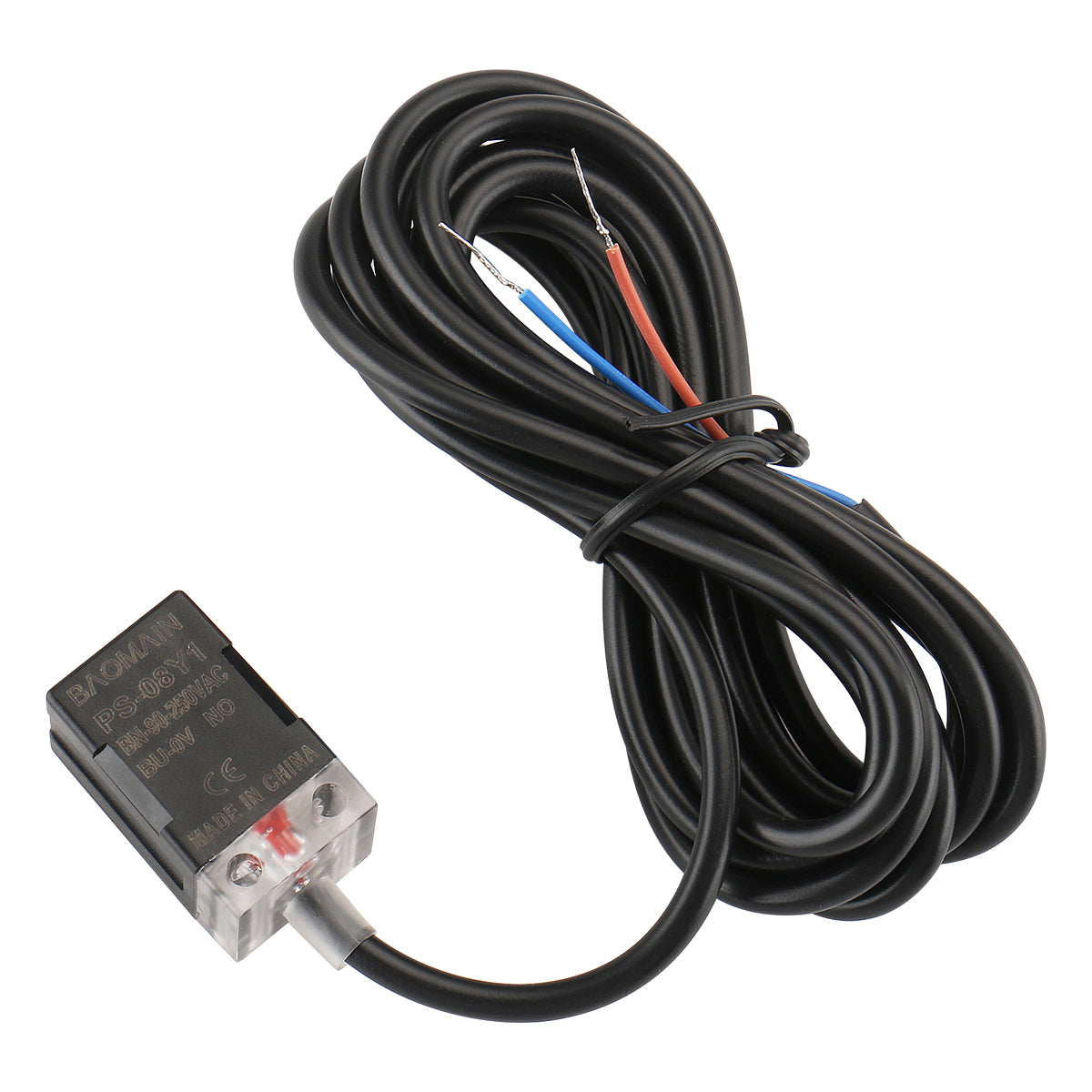 Baomain Approach Induktiver Näherungssensorschalter PS-08Y1 NO AC 90-250 V, 8 mm Erfassungsabstand, 2-adrig