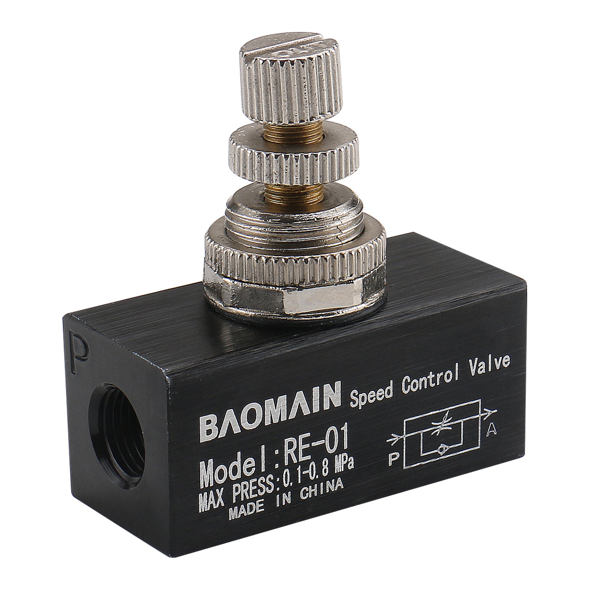 Baomain Flow Control Valve RE-01 G 1/8" Pipe Female Threaded Restrictive Speed