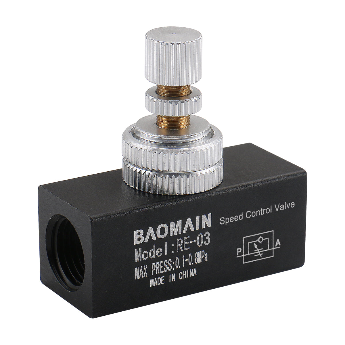 Baomain Durchflussregelventil RE-03 G 3/8" Rohr Innengewinde Restriktive Geschwindigkeit