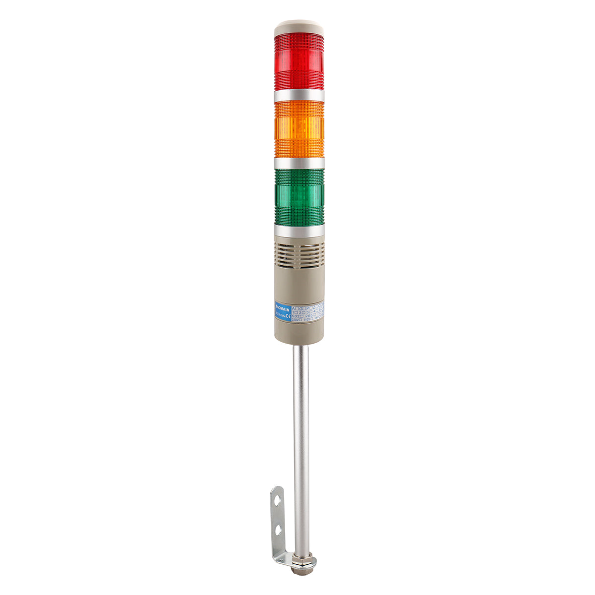 Round Industrial Signal Warning Light Column Red Green Yellow LED Alarm Tower Light Continuous Light with Buzzer LTA-502TJ - BAOMAIN