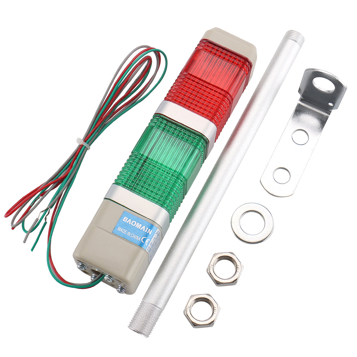 Industrial Signal Light Column LED  Alarm Square Tower Light Indicator Continuous Light Warning Light Red Green LTA-402T - BAOMAIN