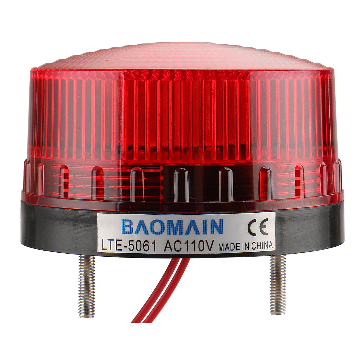 Baomain LTE-5061 Industrial Signal Warning Light, Round Red - BAOMAIN