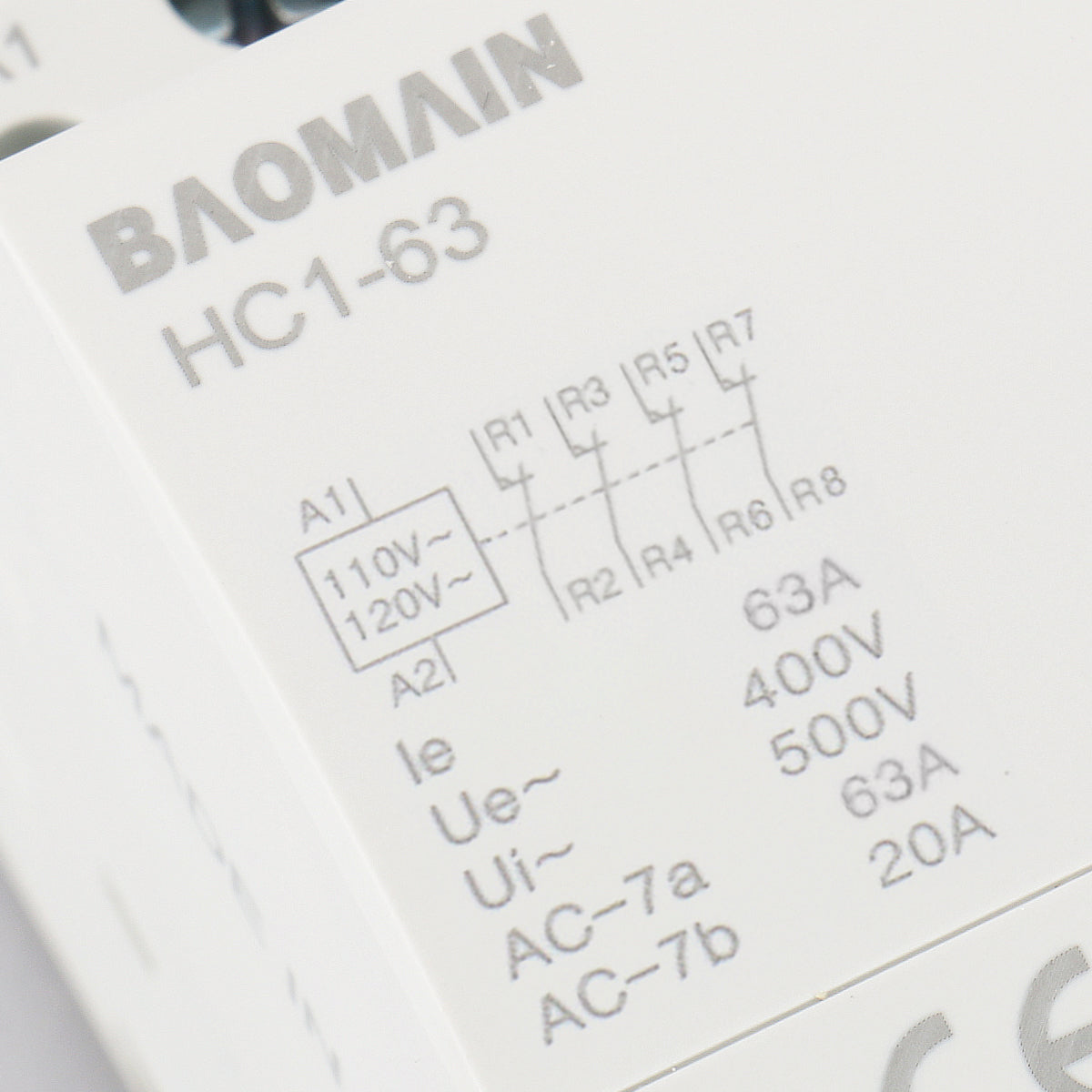 Baomain Normalerweise geschlossener AC-Schütz, 4-polig, HC1-63 (BCT-63/04), 63 A, 12 V/24 V/110 V/220 V, NC, universelle Schaltkreissteuerung, 35 mm DIN-Schienenmontage