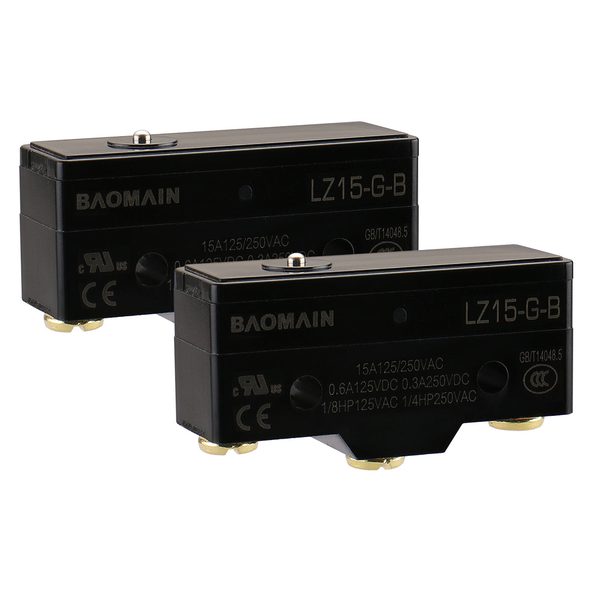 Baomain Pin Plunger Mikroschalter LZ15-GB Momentan 15A 250VAC Mikro-Druckknopfschalter UL CE-gelistet