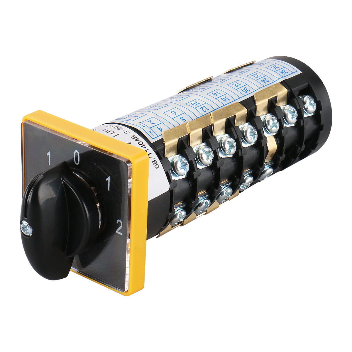 Rotary Cam Changeover Switch HZ5B-10/7 T72 AC 380V 3KW 24 Screw Terminals 5 Position - BAOMAIN