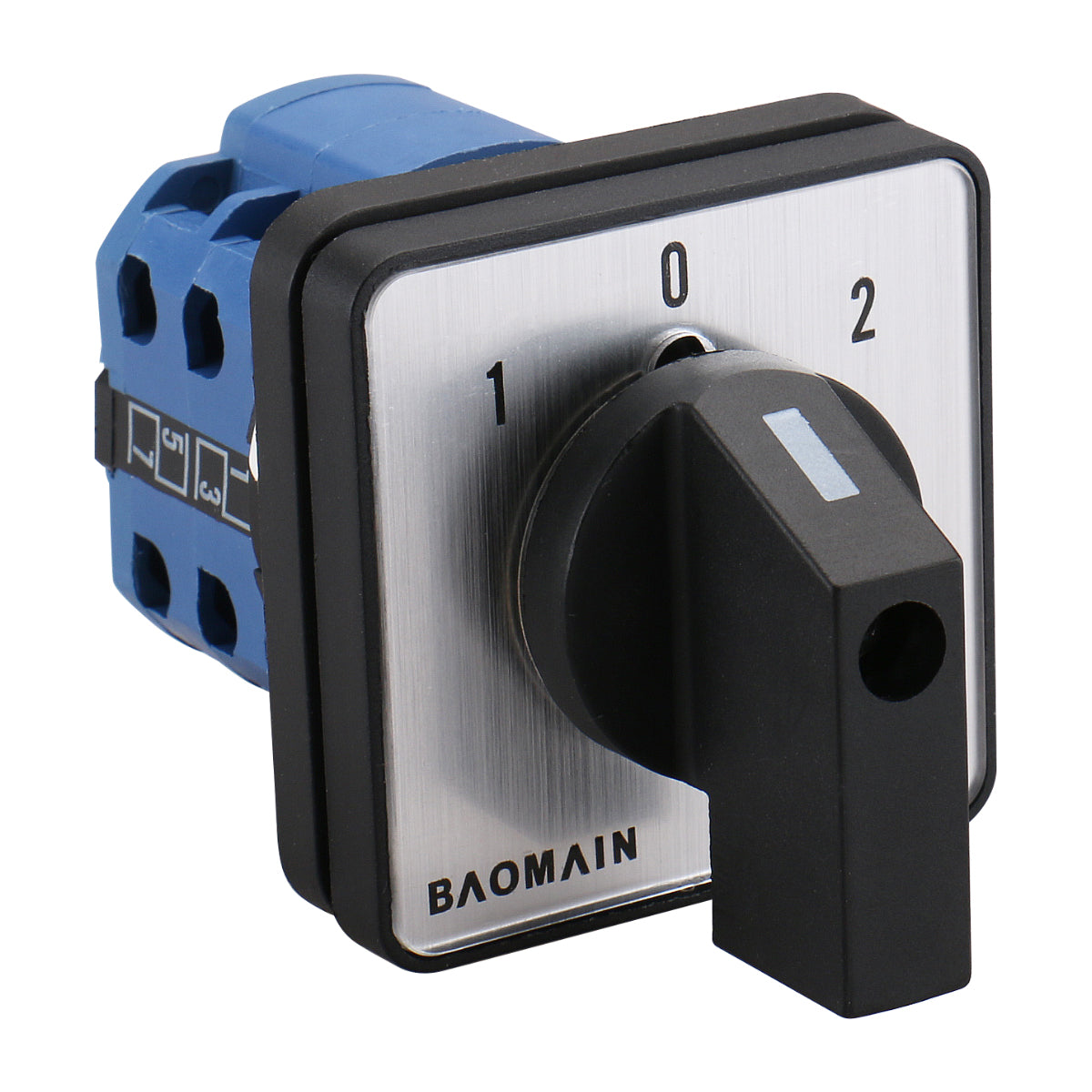 Baomain Rotary Universal Changeover Switch SZW26-20/D202.2 660V 20A 1-0-2 3 Positions 8 terminals 2 Phase Latching Function - BAOMAIN