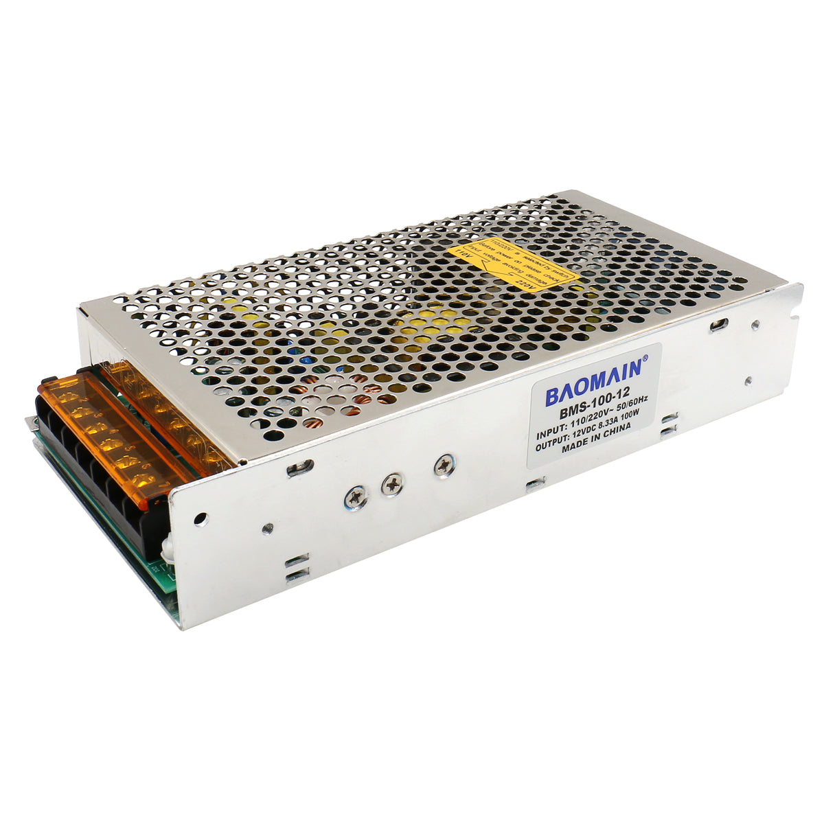 Baomain Schaltnetzteil, Eingang 110 V/220 V AC, Ausgang 12 V/24 VDC 100 W, Leistungstransformator für LED-Lichtstreifen/CCTV-Kamera/Sicherheitssystem/Radio/Computerprojekt, CB-gelistet