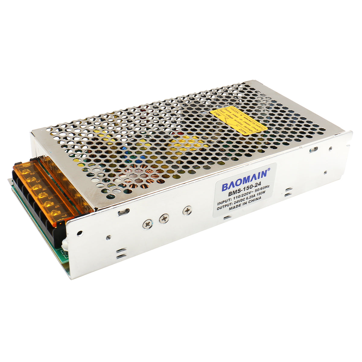 Baomain Schaltnetzteil, Eingang 110 V/220 V AC, Ausgang 12 V/24 VDC 150 W, Leistungstransformator für LED-Lichtstreifen/CCTV-Kamera/Sicherheitssystem/Radio/Computerprojekt, CB-gelistet