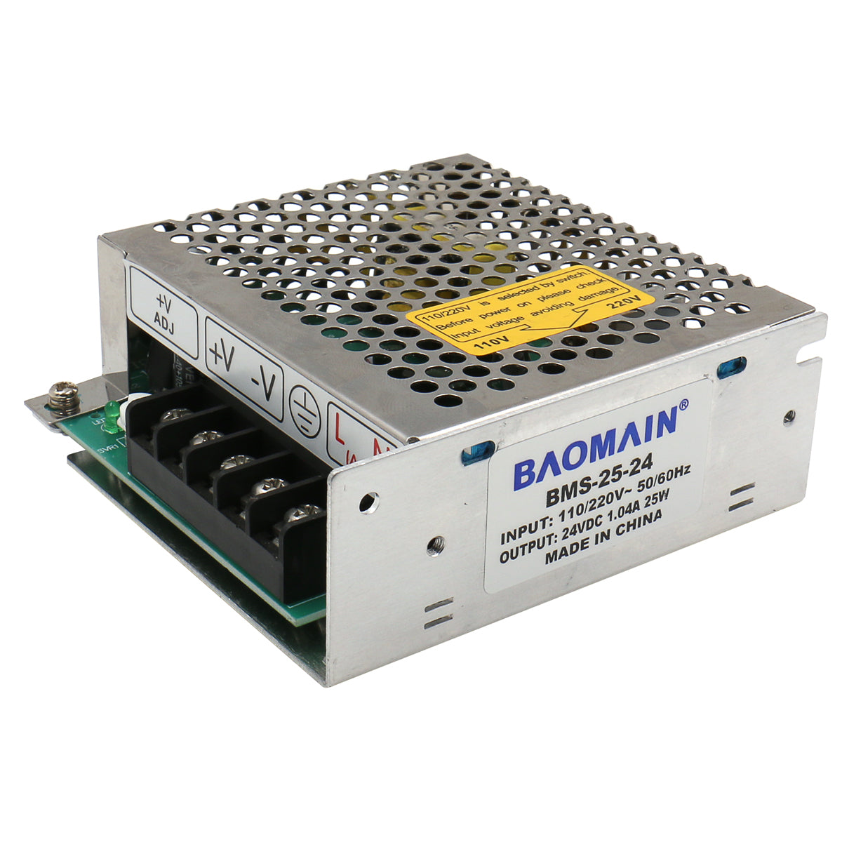 Baomain Schaltnetzteil, Eingang 110 V/220 V AC, Ausgang 12 V/24 VDC 25 W, Leistungstransformator für LED-Lichtstreifen/CCTV-Kamera/Sicherheitssystem/Radio/Computerprojekt, CB-gelistet