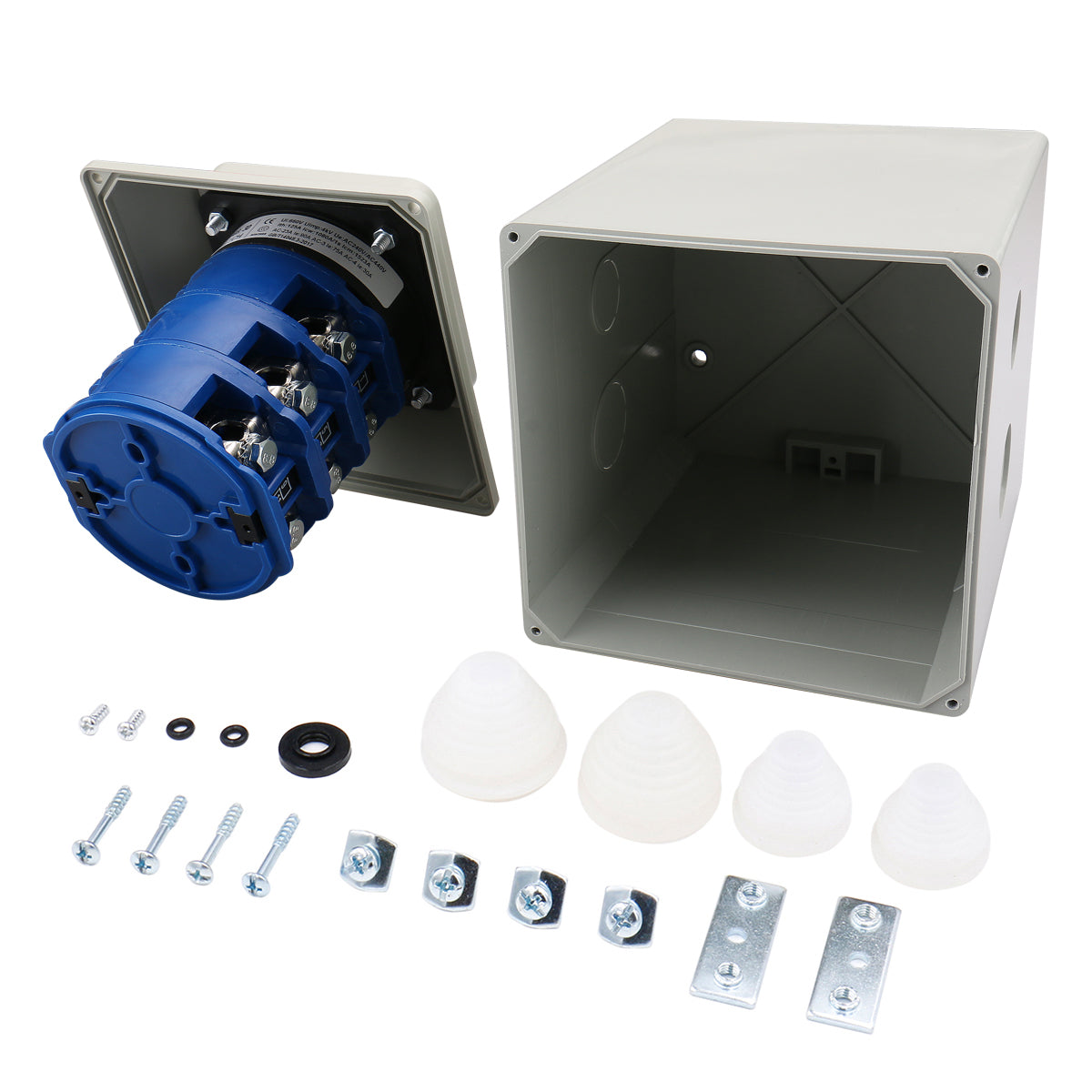 Baomain Universal Rotary Changeover Switch LW28-125/D303.3D with Master Switch Exterior Box LW28-125/4 660V 125A 3 Position 3 Phase - BAOMAIN