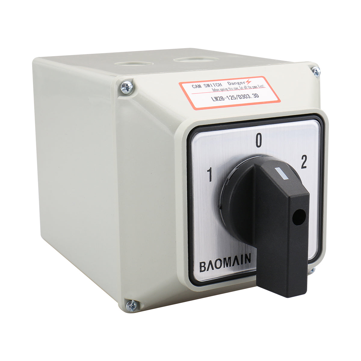 Baomain Universal Rotary Changeover Switch LW28-125/D303.3D with Master Switch Exterior Box LW28-125/4 660V 125A 3 Position 3 Phase - BAOMAIN
