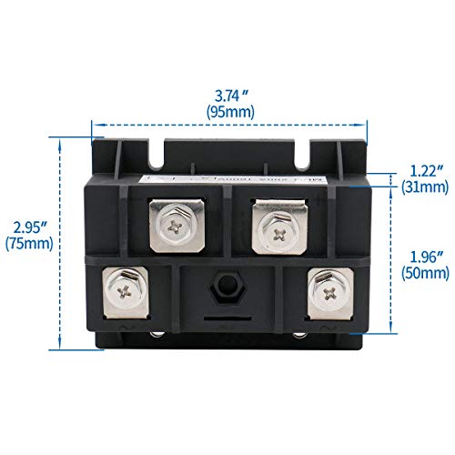Baomain Brückengleichrichter MDQ-200A 200A 1600V Diodenmodul mit Kühlkörpern Aluminium