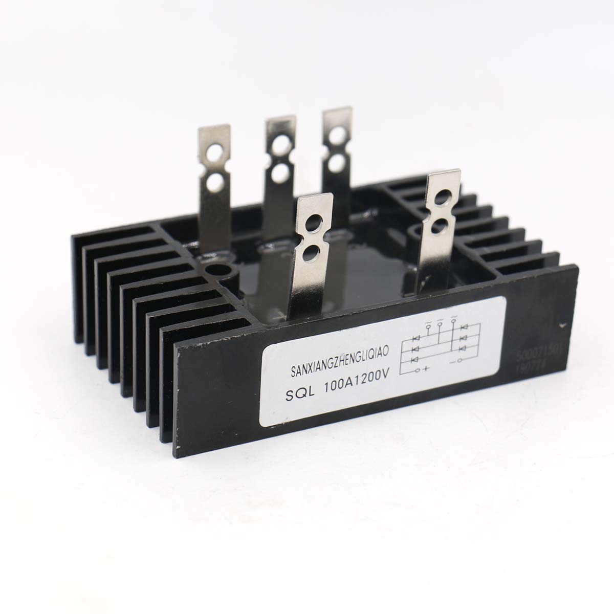 Heatsink Shape Bridge Rectifier SQL 100A 1200V 3 Phase Diode Metal Case 5 Pin - BAOMAIN