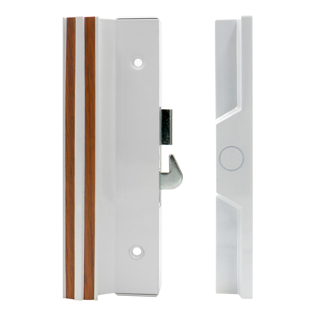 Sliding Patio Door Handle Set C-1116 with Clamp Type Latch, Extruded Aluminum, White - BAOMAIN