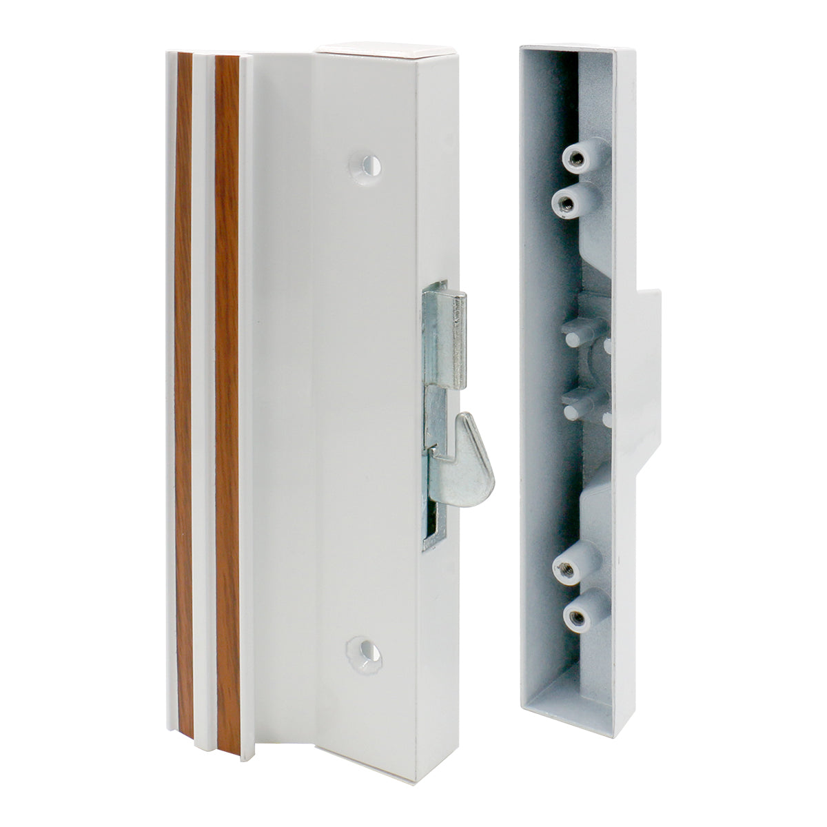 Sliding Patio Door Handle Set C-1116 with Clamp Type Latch, Extruded Aluminum, White - BAOMAIN