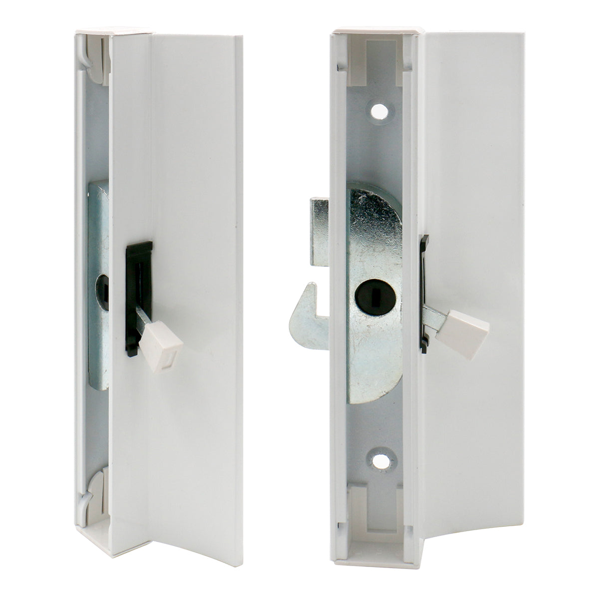 Sliding Patio Door Handle Set C-1116 with Clamp Type Latch, Extruded Aluminum, White - BAOMAIN