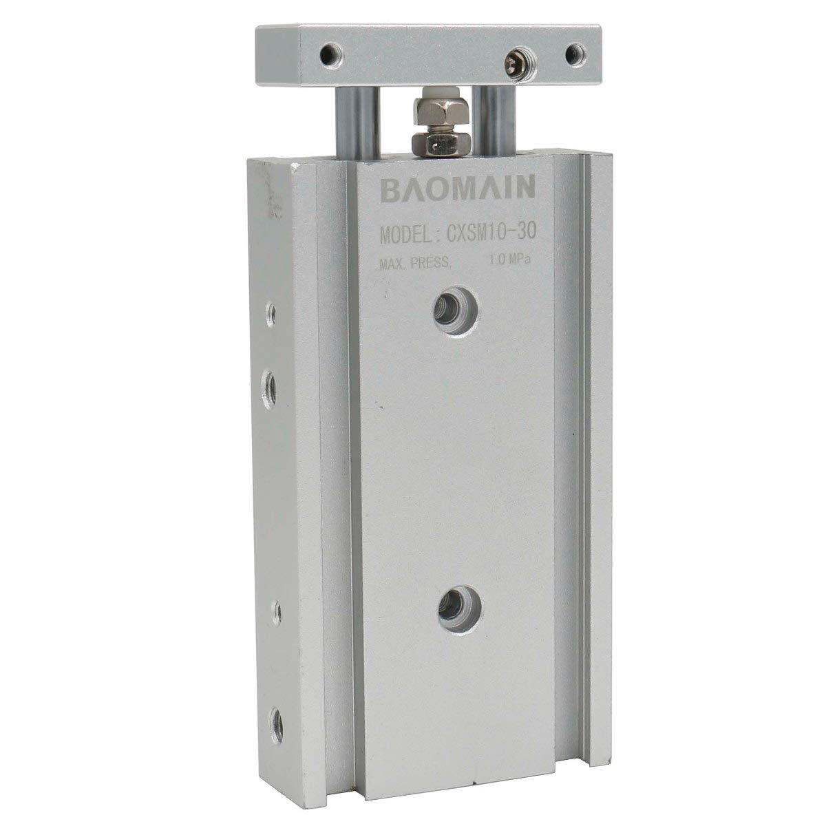Baomain Pneumatic Dual Air Cylinder CXSM 10mm Bore Guide Rod Plate Double Rod Guided Slide Bearing Cushioned - BAOMAIN