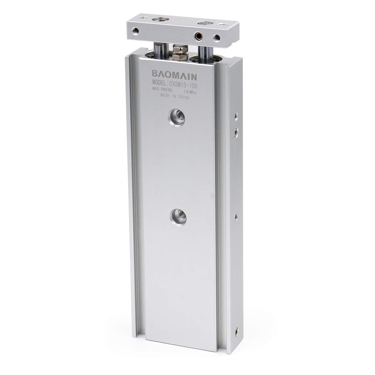 Baomain Pneumatic Dual Air Cylinder CXSM 15mm Bore Guide Rod Plate Double Rod Guided Slide Bearing Cushioned - BAOMAIN