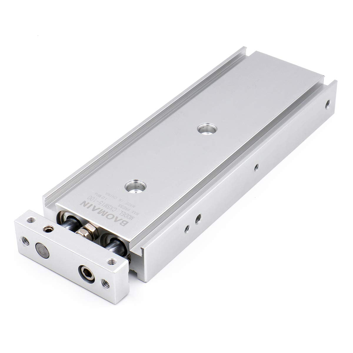 Baomain Pneumatic Dual Air Cylinder CXSM 15mm Bore Guide Rod Plate Double Rod Guided Slide Bearing Cushioned - BAOMAIN