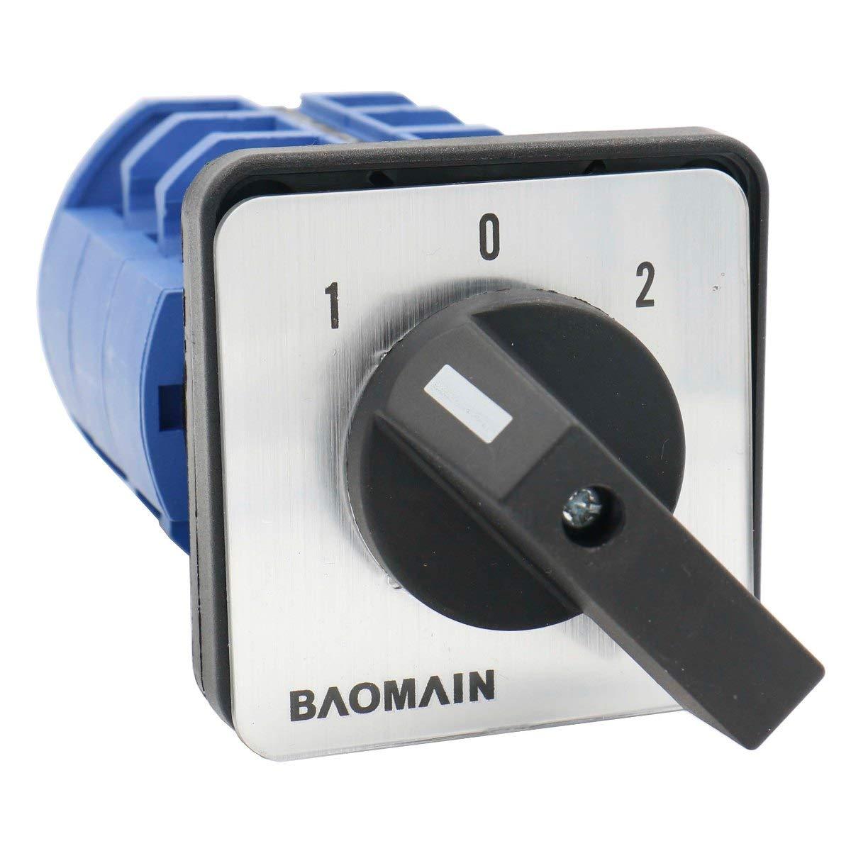 Baomain Universal Rotary Selector Changeover Cam Switch SZW26-63/D303.3 660V 63A 3 Position 3 Phase 12 Terminals - BAOMAIN