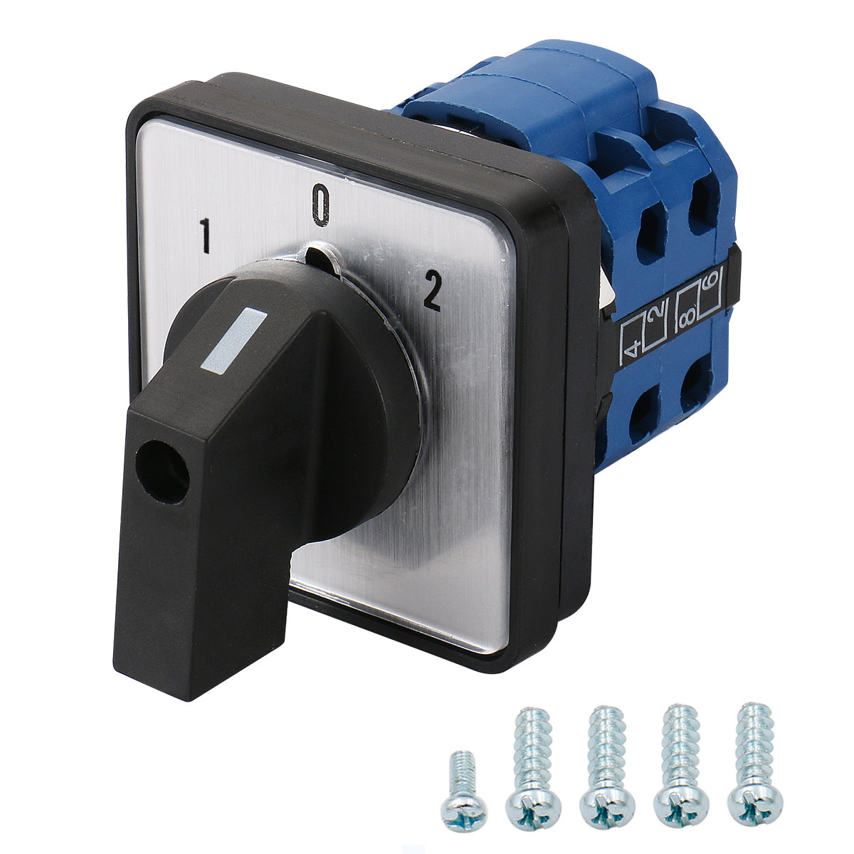 Baomain Changeover Rotary Cam Switch 25A 2-Pole 3-Position Latching 8 Terminals SZW26-25/D202.2 - BAOMAIN