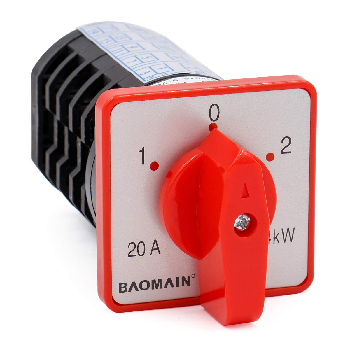 Changeover Switch HZ5D-20/4 M05.5-B 380V 20A 1-0-2 3 Positions 20 Terminals - BAOMAIN